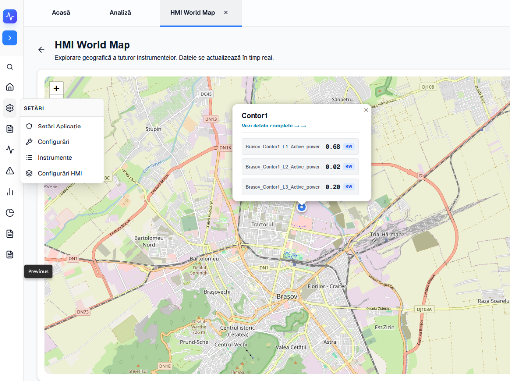 CloudEnergy - Hartă Interactivă HMI World Map